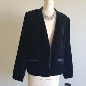 NWT NEW Liz claiborne black velvet jacket